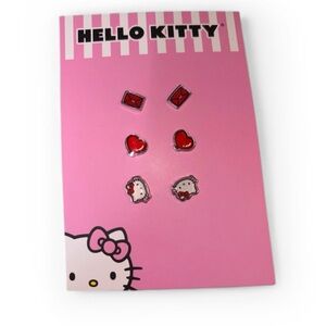 Hello Kitty Red and Pink Earring Trio